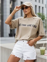 Dámske tričko s potlačou BONGANIR beige FashionStreet RY2635