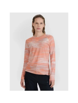 Dámske rýchloschnúce cyklistické tričko s dlhým rukávom 4F 4FWSS25TFLOF344-70A