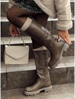 Dámske dlhé hnedé topánky KICKBOOT FashionStreet ZY0500