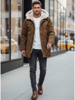 Pánska zimná bunda parka s kapucňou béžová FashionStreet TX4968