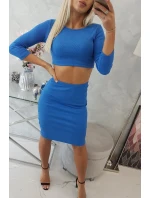 Súprava blúzky a sukne nevädze modrá