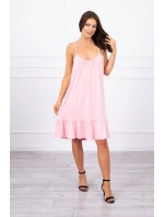 Šaty s tenkým pásikom, púdrovo ružové