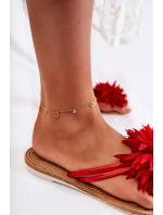 Damskie Klapki Japonki Z Materiałową Ozdobą Czerwone Eviana
