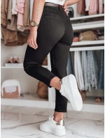 Dámske bavlnené nohavice slim fit s opaskom TAIRONIK black FashionStreet UY2544 Dámske bavlnené nohavice slim fit s opaskom TAIRONIK black FashionStreet UY2544