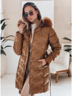 Dámska zimná bunda CASSERIE prešívaná s kapucňou káva FashionStreet TY4925