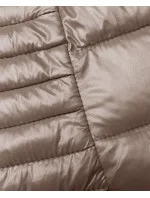 Prešívaná vesta vo farbe cappuccino s kapucňou (16M9113-62)