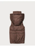 Dámska páperová bunda bez rukávov s kapucňou Goodlookin chocolate (B8600-14) Dámska páperová bunda bez rukávov s kapucňou Goodlookin chocolate (B8600-14)