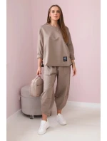 Bavlnená mikina nohavice set fango