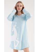 Dámska nočná košeľa s dlhým rukávom Jeleň