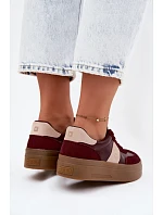 Dámske tenisky na platforme Big Star UU274013 Burgundy