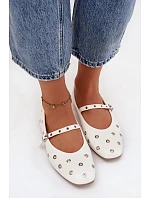 Dámske baleríny 21-41 bielo-strieborné - Diamantique