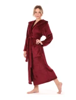 Dámsky župan Siena s kapucňou 3156 oversized bordový - Vestis
