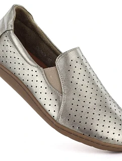 Kožené a šnurovacie barefoot topánky zlaté M.Daszynski OL38-2