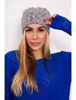 Fleecová čiapka Roksana K209 sivá+fialová