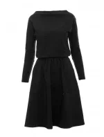 B087 Midi šaty - čierne