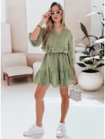 Letné mušelínové šaty LYVONNE tmavozelené FashionStreet EY2616 Letné mušelínové šaty LYVONNE tmavozelené FashionStreet EY2616