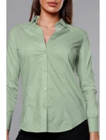 Svetlo zelená klasická dámska košeľa (HH039-39) Svetlo zelená klasická dámska košeľa (HH039-39)