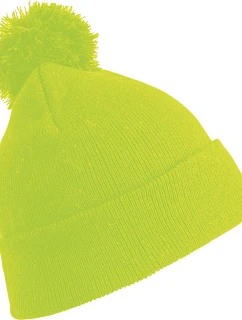 Result Headwear RC 028J Detská pletená čiapka s bambulou 28.028J fluorescenčná žltá