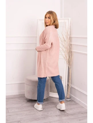 Sveter s netopierími rukávmi púdrovo ružový