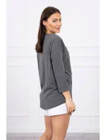 American Girl grafická blúzka grafitová S/M - L/XL