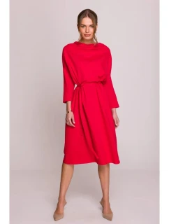 Pletené šaty S403 červené - Stylove