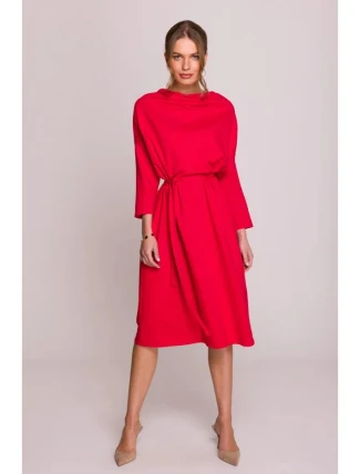 Pletené šaty S403 červené - Stylove