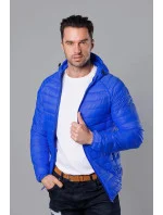 Svetlomodrá prešívaná pánska bunda s kapucňou (HM112-40) Svetlomodrá prešívaná pánska bunda s kapucňou (HM112-40)