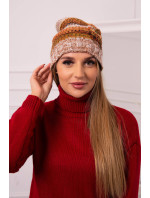 Monika fleecová čiapka K256 red+camel