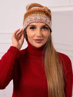 Monika fleecová čiapka K256 red+camel