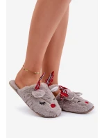 Świąteczne Kapcie Z Motywem Renifera Ciemnobeżowe Sylaia