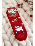 Detské vianočné ponožky Mikuláš Cosas červeno-zelené