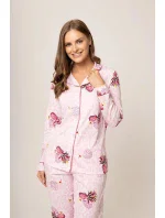 Dámske pyžamo 175/062 ružová vzor - Karol Dámske pyžamo 175/062 ružová vzor - Karol