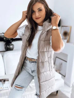 Dámska prešívaná vesta BRITA béžová TY3267 - Dstreet