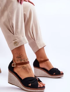 Dámské sandály na klínu Černá Daphne