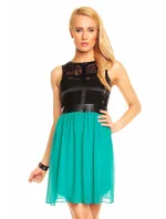 Dámske párty šaty MAYAADI bez rukávov s čipkou krátke čierno zelené - Čierna - MAYAADI Dámske párty šaty MAYAADI bez rukávov s čipkou krátke čierno zelené - Čierna - MAYAADI