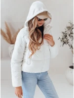 Dámska krátka páperová bunda GLAMVO s kapucňou biela FashionStreet TY4952