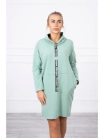 Šaty s kravatou tmavo mätové