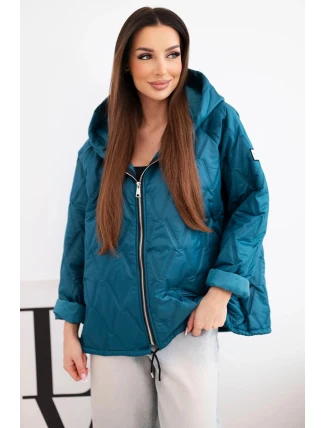 Dámska jarná prešívaná bunda s kapucňou a zipsom Marine