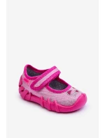 Papcie Baleriny Błyszczące Kotki Befado 109P235 Różowe