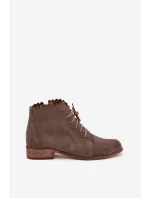 Semišové topánky na podpätku Dark Beige Zazoo Semišové topánky na podpätku Dark Beige Zazoo