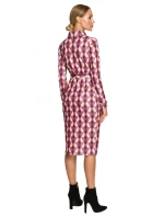 M706 Šaty s rukávmi, golierom a potlačou - model 1