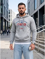 Pánska mikina s kapucňou a vreckom na hrudi s potlačou, svetlošedá, FashionStreet NX5150BX Pánska mikina s kapucňou a vreckom na hrudi s potlačou, svetlošedá, FashionStreet NX5150BX