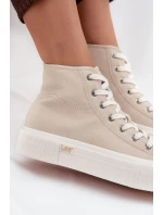 Trampki Damskie Na Platformie LEE 50253002.35E ISLA WOMEN MID Beżowe