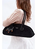 Bagetová Kabelka z Napodobeniny Semiše Přívěsek Jezevčík Černá Annette