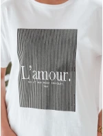 Dámske biele tričko LAMOUR FashionStreet RY2588