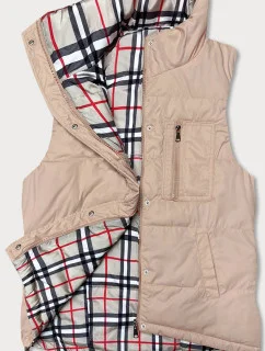 Svetlo béžová obojstranná dámska vesta (2383-1)