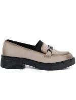 Dámske kožené mokasíny na hrubej podrážke béžové Vinceza 39985 Dámske kožené mokasíny na hrubej podrážke béžové Vinceza 39985