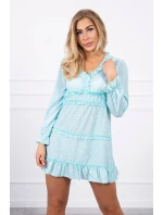 Šaty s ozdobnými volánikmi mint