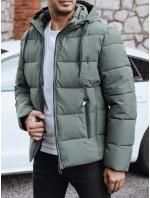 Pánska prešívaná zimná bunda s kapucňou sivá FashionStreet TX5061