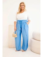 Dámske Plus veľkosť bavlnené nohavice s elastickým pásom Denim Dámske Plus veľkosť bavlnené nohavice s elastickým pásom Denim